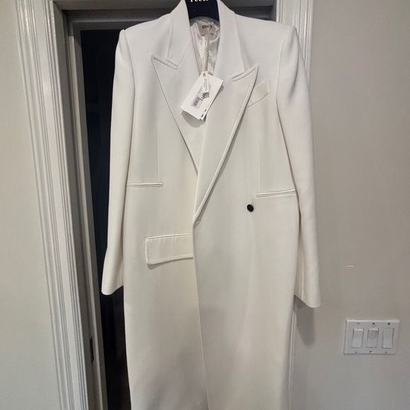 KHAITE White Cobble Long Coat Size 8 NWT - Picture 8 of 16